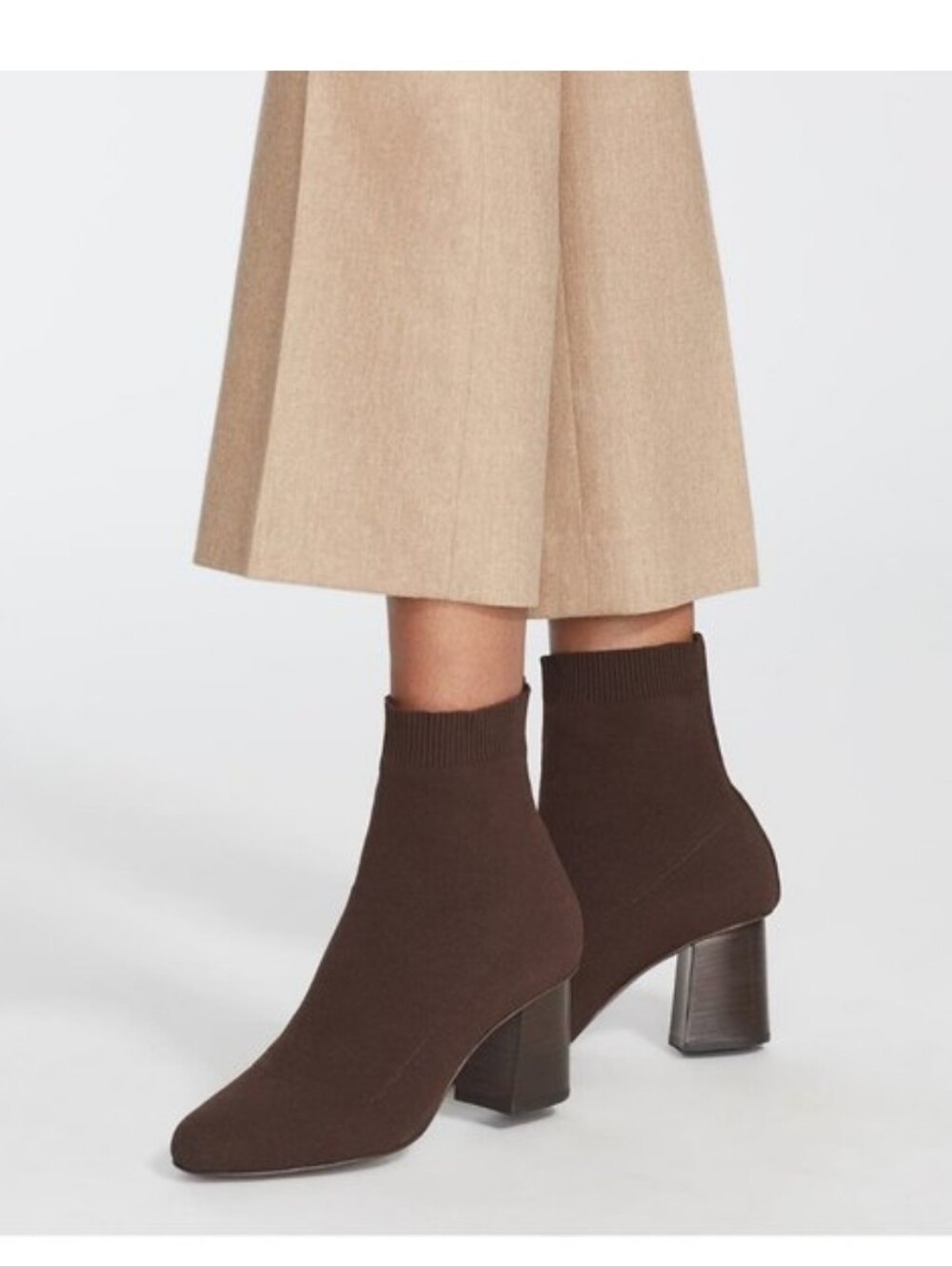 Brown Lafayette 148 New York Bruna Sock Booties Hand Made Italy Shoes 7.5 38.5